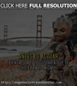 Imágenes de Baby Groot con Frases Tristes