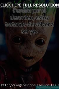 Imágenes de Baby Groot con Frases Tristes